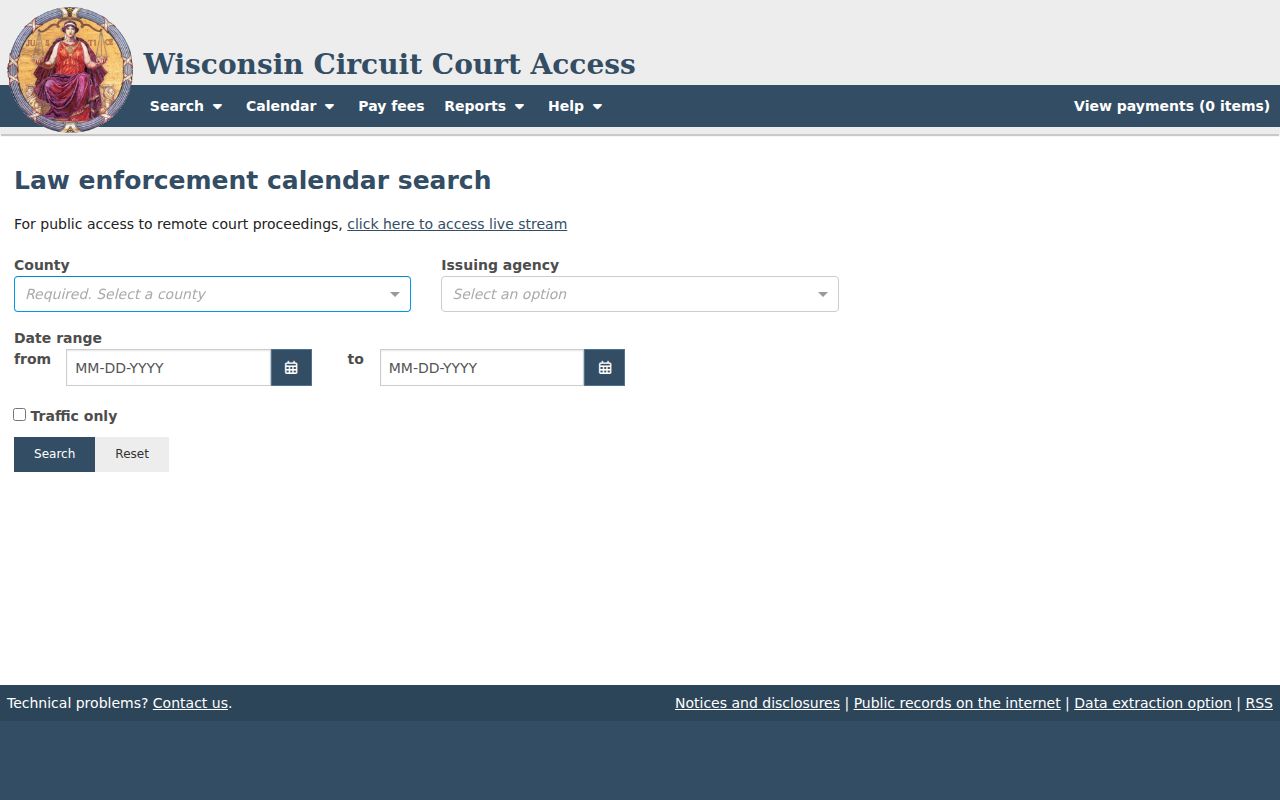 Walworth County court schedule law enforcement calendar route