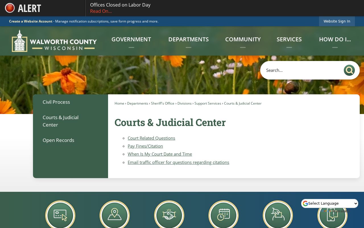 Walworth County court docket and Judicial Center links